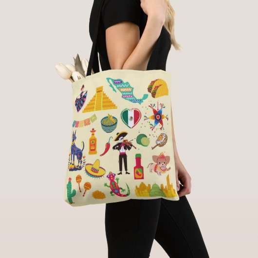 Mexico Symbolen Tote Bag (Dichtbij)