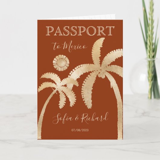 Mexico Terracotta Bestemming Huwelijk Paspoort QR (Voorkant)