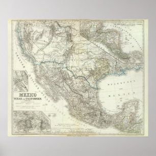 Mexico, Texas, Californië, C Amerika Poster