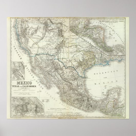 Mexico, Texas, Californië, C Amerika Poster (Voorkant)