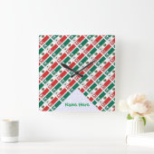 Mexico Tiled Personalized Square Wall Vierkante Klok (Huis)