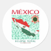 Mexico totale eclips ronde Sticker (Voorkant)