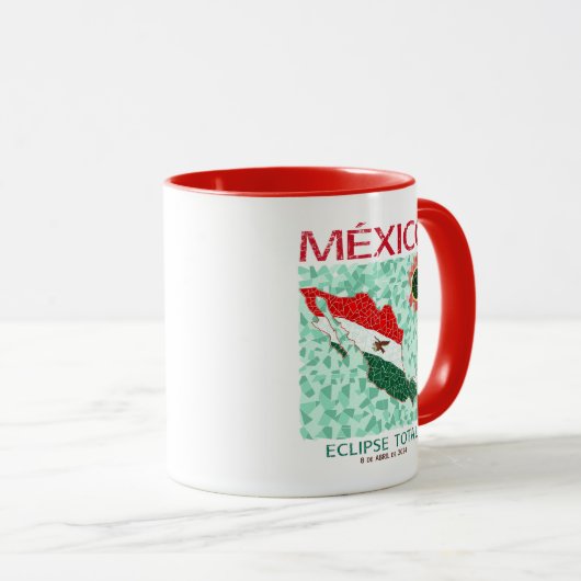 Mexico Totale Eclipse Mok, gekleurde handgreep Mok (Voorkant rechts)