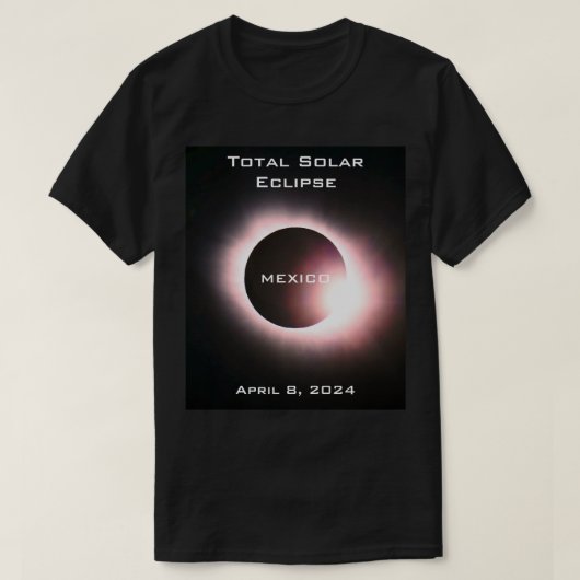 MEXICO Totale zonsverduistering 8 april 2024 T-shirt (Design voorkant)
