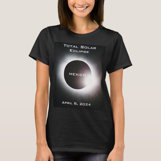 MEXICO Totale zonsverduistering 8 april 2024 T-shirt (Voorkant)