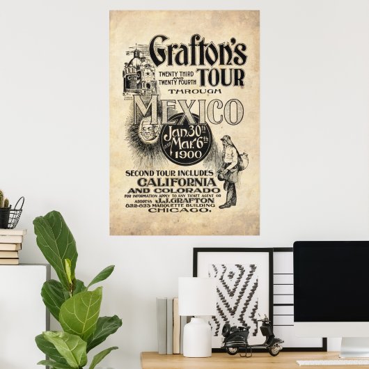  Mexico Tour Ad vanaf 1899 Poster (Thuiskantoor)