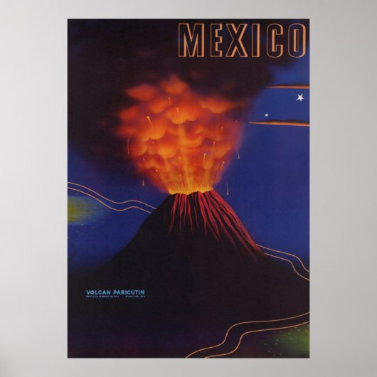  Mexico Travel Paricutin Volcano Poster (Voorkant)