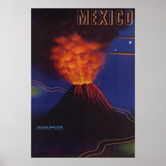  Mexico Travel Paricutin Volcano Poster (Voorkant)