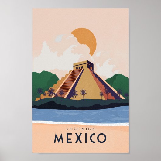 Mexico Travel poster Chichen itza (Voorkant)