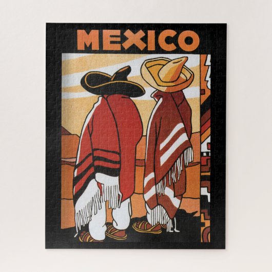 Mexico ~ Travel Poster Mexicanen Zarapes Legpuzzel (Verticaal)