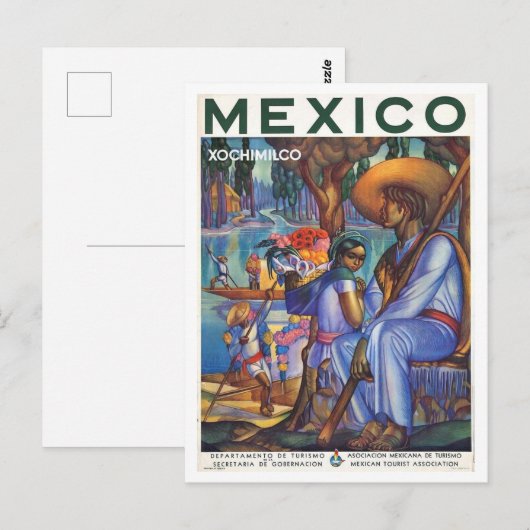 Mexico Travel Poster Stijl Retro Geïnspireerd Briefkaart (Voorkant / Achterkant)