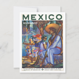Mexico Travel Poster Stijl Retro Geïnspireerd Briefkaart