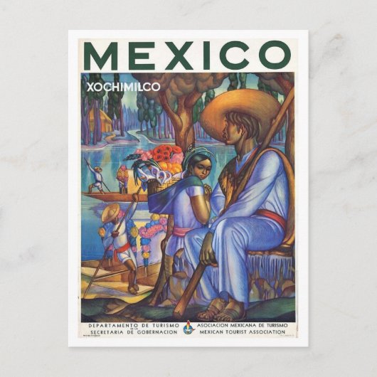 Mexico Travel Poster Stijl Retro Geïnspireerd Briefkaart (Voorkant)