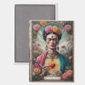 Mexico Travel  Sugar Skull en Frida Kahlo Magneet (Voorkant / Achterkant)