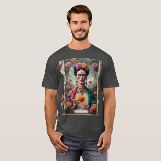 Mexico Travel  Sugar Skull en Frida Kahlo T-shirt (Voorkant volledig)