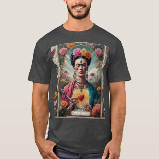 Mexico Travel  Sugar Skull en Frida Kahlo T-shirt (Voorkant)
