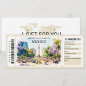 Mexico Trip Boarding Pass Ticket Kaart (Voorkant / Achterkant)