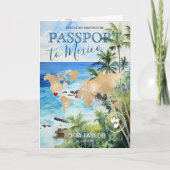 Mexico Tropische Palmboom Verjaardag Paspoort Kaar (Voorkant)