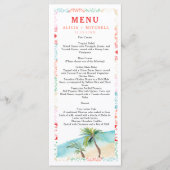 Mexico Tropische waterverf bestemming bruiloft Menu (Voorkant)
