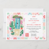 Mexico Tropische waterverf QR bestemming bruiloft Kaart (Voorkant)