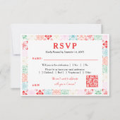 Mexico Tropische waterverf QR bestemming bruiloft RSVP Kaartje (Voorkant)