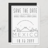 Mexico Trouwdag gestileerde skyline Save the Date Kaart (Voorkant / Achterkant)