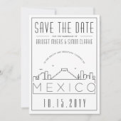 Mexico Trouwdag Stijlvolle Silhouet Save the Date Kaart (Voorkant)