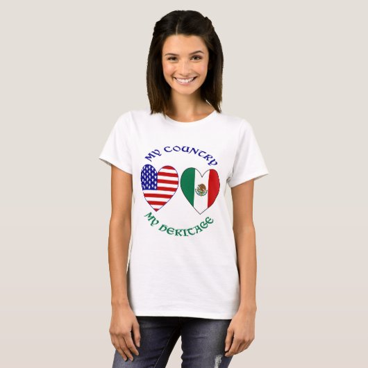 Mexico USA Mijn land Mijn erfgoed T-shirt (Voorkant volledig)