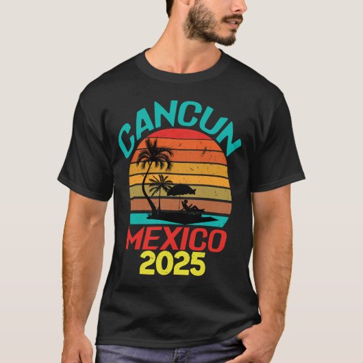 Mexico Vakantie 2025, Cancun Mexico 2025 Souvenir T-shirt (Voorkant)