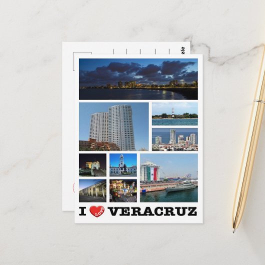 Mexico - Veracruz - I Love - Briefkaart (Voorkant / Achterkant in situ)