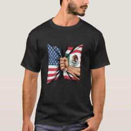 Mexico Verenigde Staten Vlag Mexicaans-Amerikaans T-shirt
