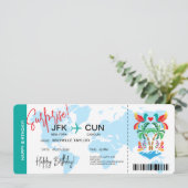 Mexico Verrassing Verjaardag Boarding Pass Ticket Kaart (Staand voorkant)