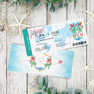 Mexico Verrassing Verjaardag Boarding Pass Ticket Kaart