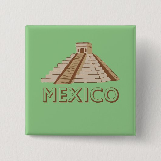 MEXICO VIERKANTE BUTTON 5,1 CM (Voorkant)