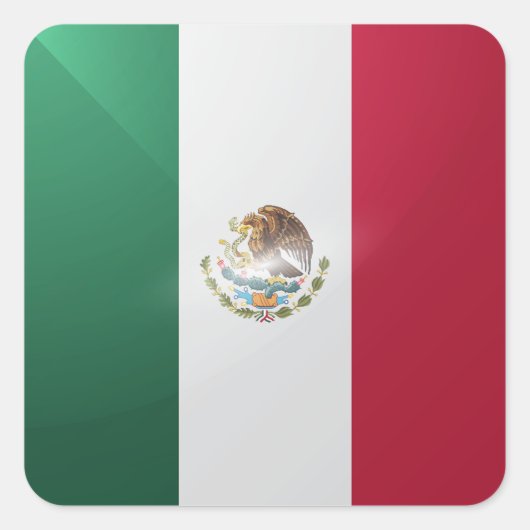 Mexico vierkante glossy vlag vierkante sticker (Voorkant)