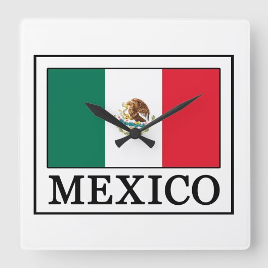 Mexico Vierkante Klok (Voorkant)