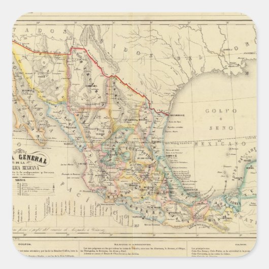 Mexico Vierkante Sticker (Voorkant)