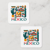 MEXICO VIERKANTE VISITEKAARTJE (Voorkant / Achterkant)
