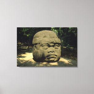Mexico, Villahermosa, reusachtig Olmekenhoofd, La  Canvas Afdruk