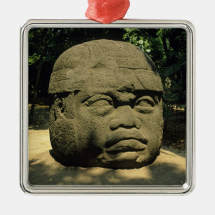 Mexico, Villahermosa, reusachtig Olmekenhoofd, La  Metalen Ornament