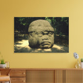 Mexico, Villahermosa, reuzenkop Olmec, La Venta Canvas Afdruk (Insitu (Woonkamer))
