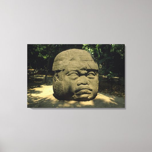 Mexico, Villahermosa, reuzenkop Olmec, La Venta Canvas Afdruk (Voorkant)
