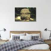 Mexico, Villahermosa, reuzenkop Olmec, La Venta Canvas Afdruk (Insitu (Slaapkamer))