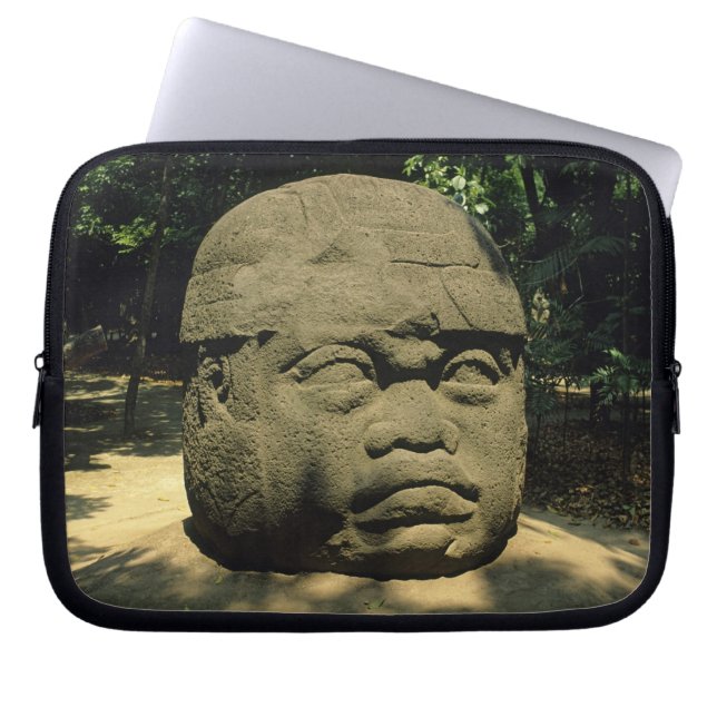 Mexico, Villahermosa, reuzenkop Olmec, La Venta Laptop Sleeve (Voorkant)