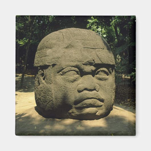 Mexico, Villahermosa, reuzenkop Olmec, La Venta Magneet (Voorkant)