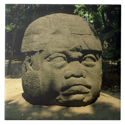 Mexico, Villahermosa, reuzenkop Olmec, La Venta Tegeltje (Voorkant)