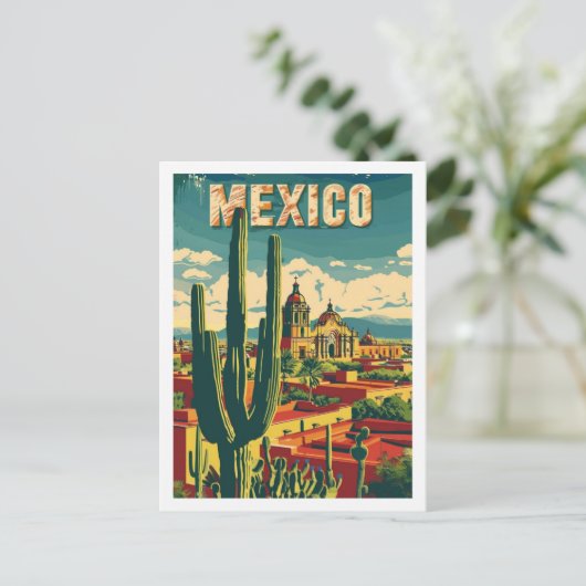 Mexico Vintage Beroemde Reisplaats Briefkaart (Staand voorkant)