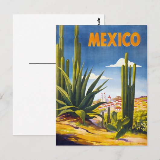 Mexico Vintage Poster hersteld Briefkaart (Voorkant / Achterkant)