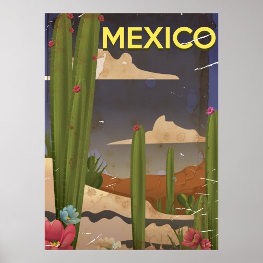 Mexico Vintage-poster. Poster (Voorkant)