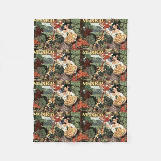 Mexico vintage-reisdeken fleece deken (Voorkant)